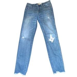 Madewell High-Rise Skinny Jeans stretch Size 26 Distressed Raw Hem (sz 2)